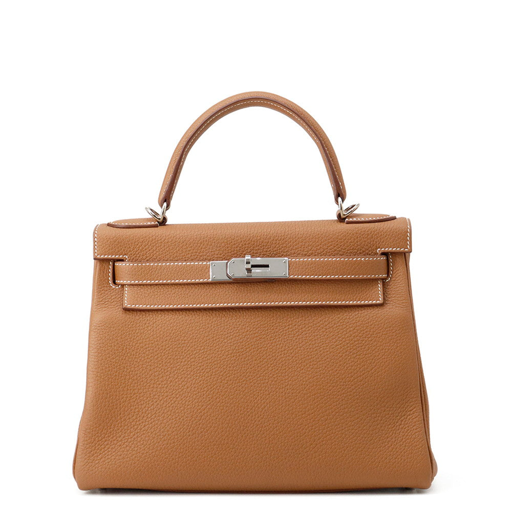 HERMES Kelly Retourne Gold Togo Leather Size 28