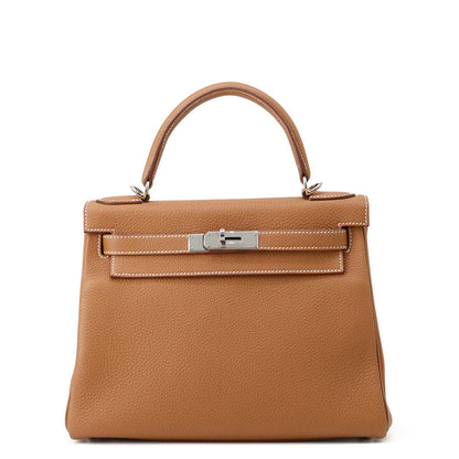 HERMES Kelly Retourne Gold Togo Leather Size 28