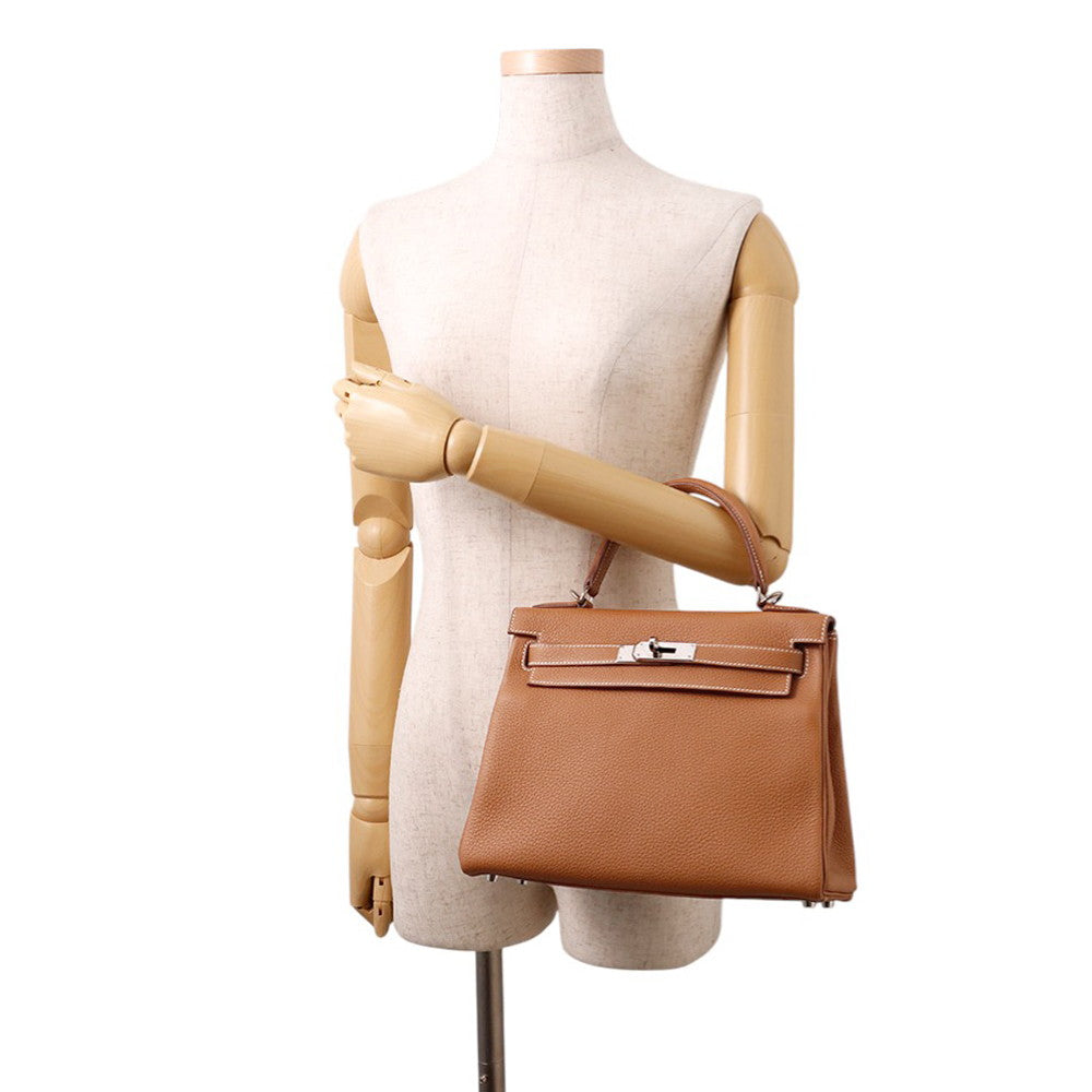 HERMES Kelly Retourne Gold Togo Leather Size 28
