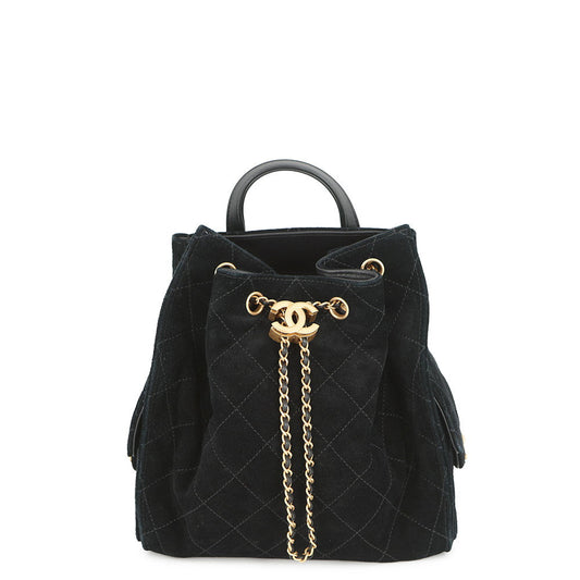 CHANEL CHANEL 25 Backpack BlackAS5600 Suede Calf Leather Size Medium