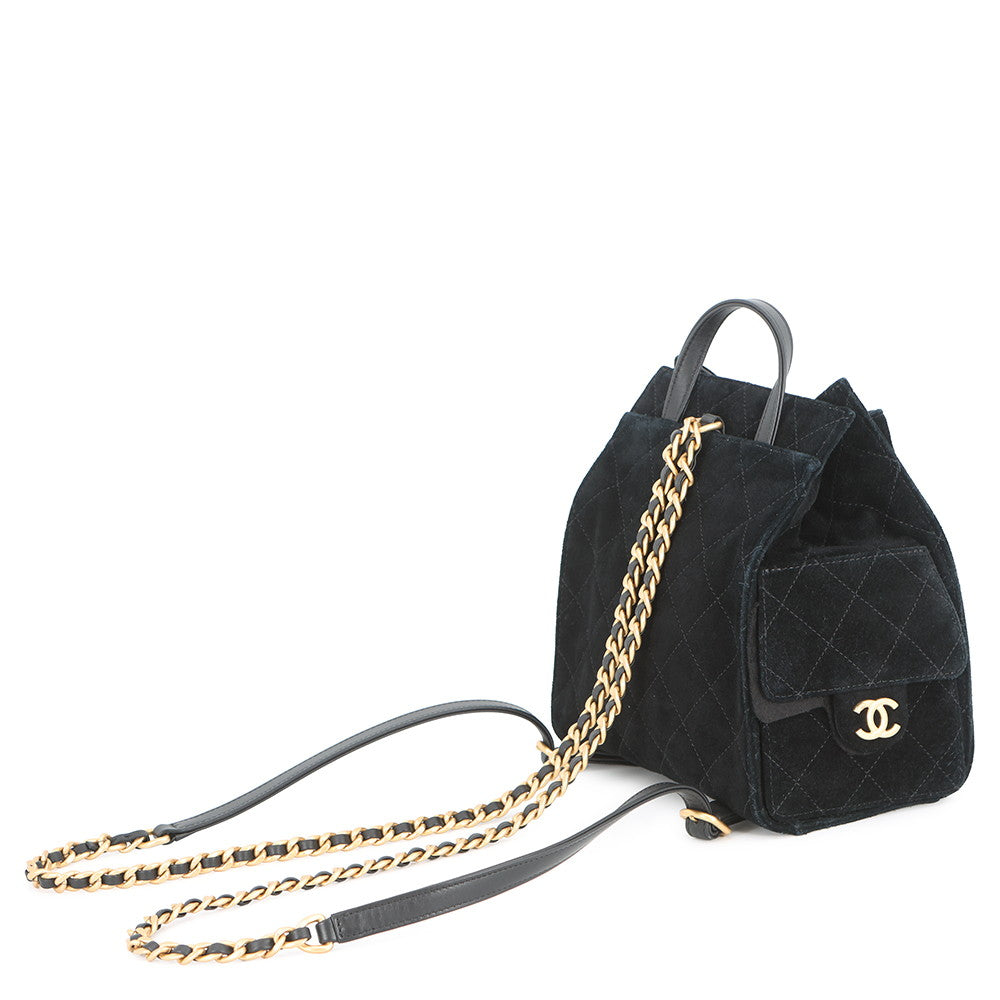 CHANEL CHANEL 25 Backpack BlackAS5600 Suede Calf Leather Size Medium