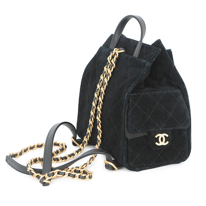 CHANEL CHANEL 25 Backpack BlackAS5600 Suede Calf Leather Size Medium