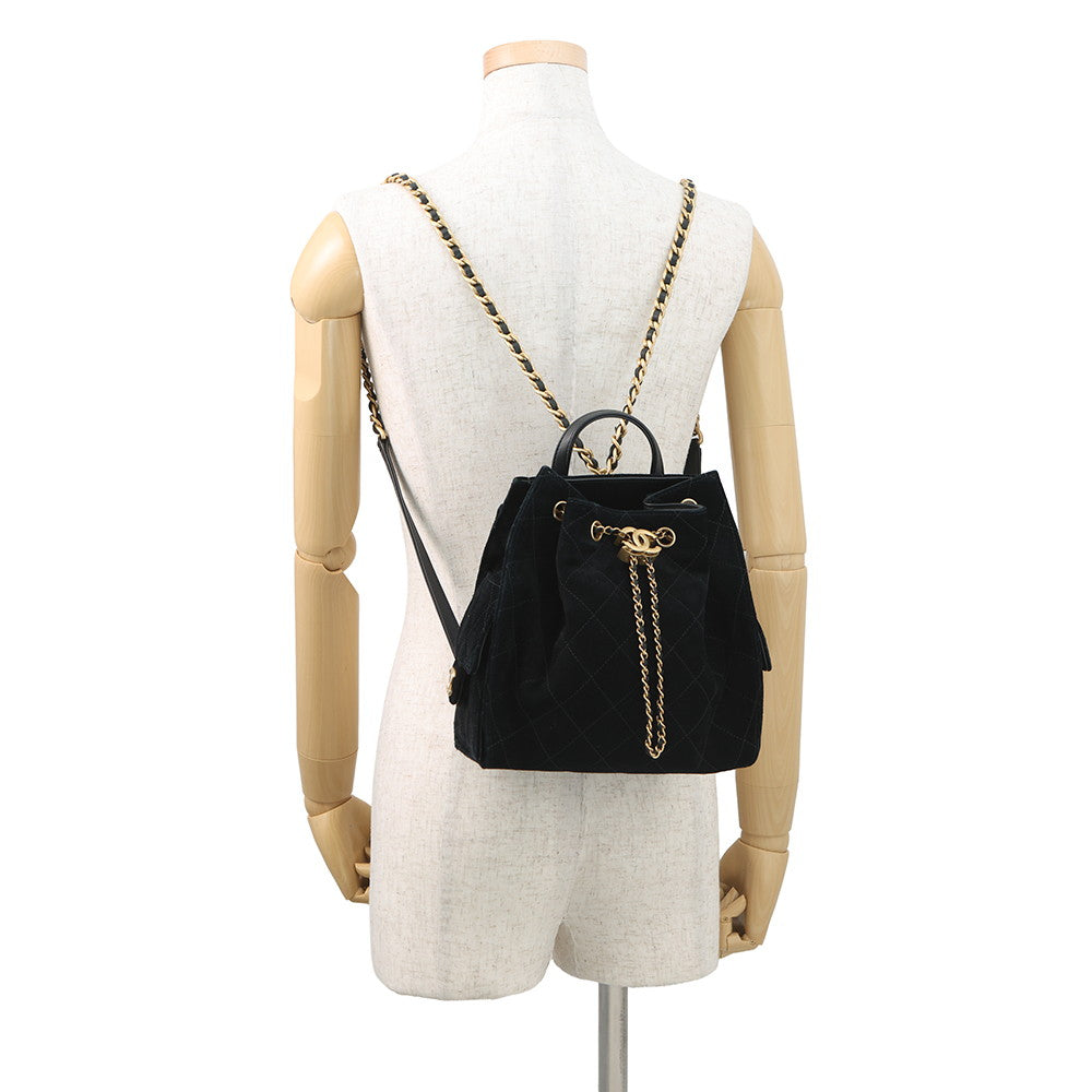 CHANEL CHANEL 25 Backpack BlackAS5600 Suede Calf Leather Size Medium