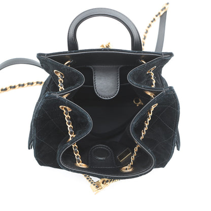 CHANEL CHANEL 25 Backpack BlackAS5600 Suede Calf Leather Size Medium