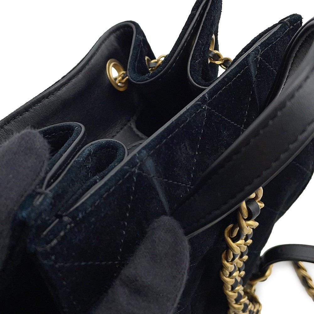 CHANEL CHANEL 25 Backpack BlackAS5600 Suede Calf Leather Size Medium