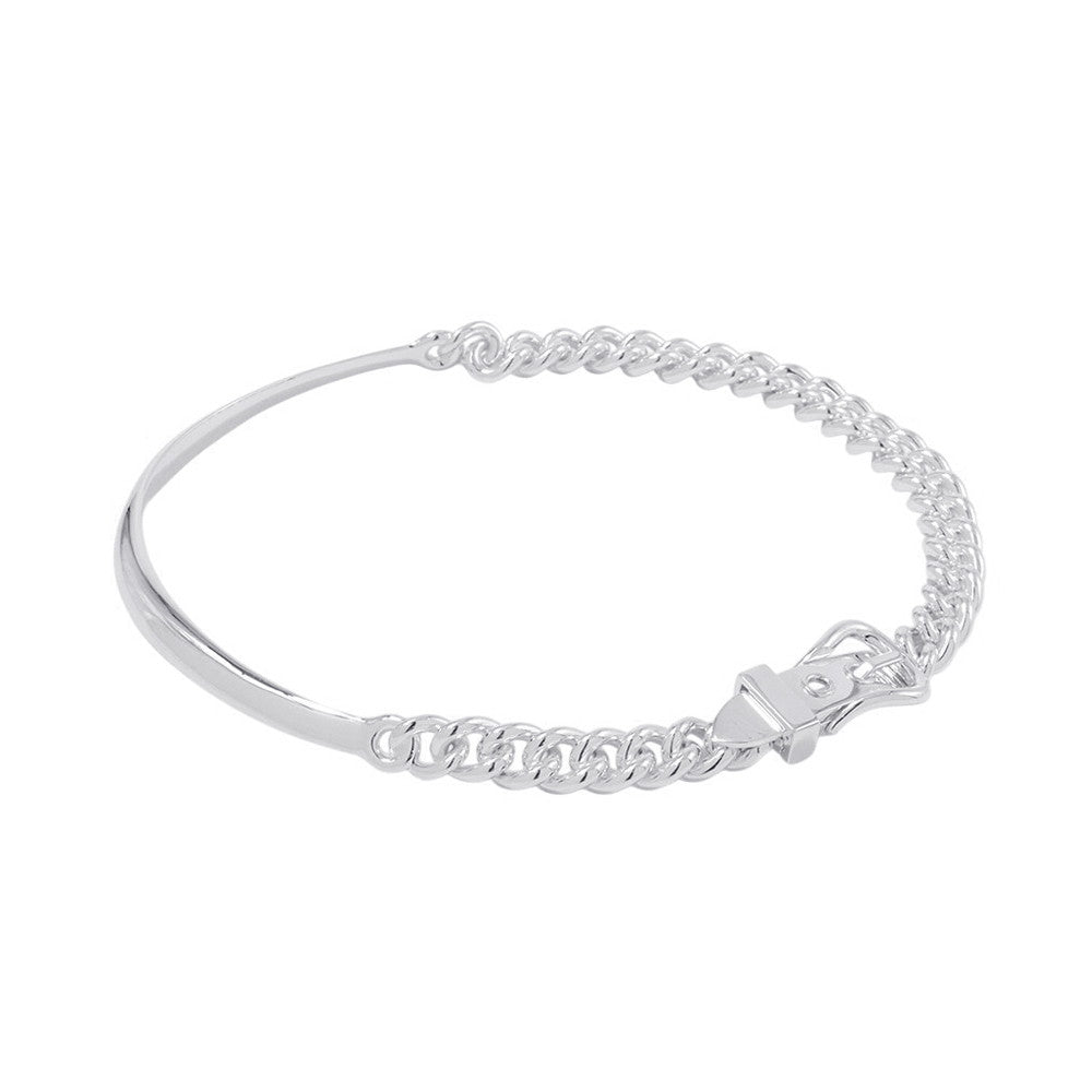 HERMES BoucleSellier Inflexible Necklace Size GM/42 SV925