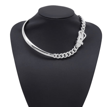 HERMES BoucleSellier Inflexible Necklace Size GM/42 SV925