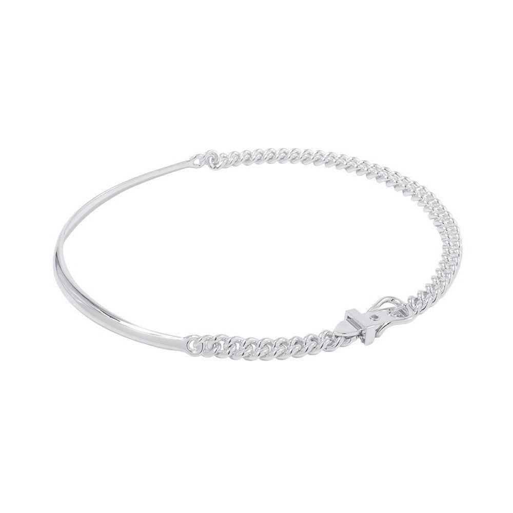 HERMES BoucleSellier Inflexible Necklace Size PM/42H125210B SV925