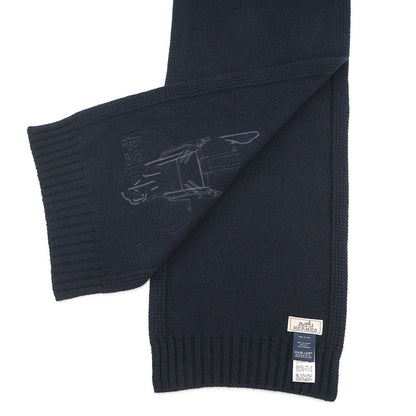 HERMES Quarter Bash Scarf Fall/Winter 2023 Marine Cashmere80% Silk20%