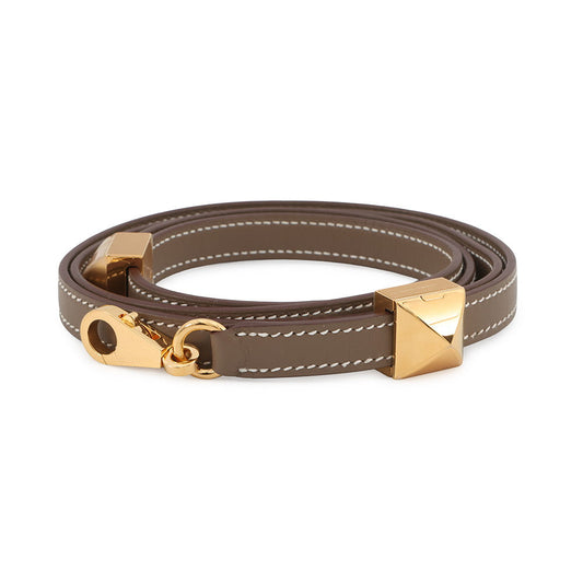 HERMES Crew Medor Shoulder Strap Etoupe Swift Leather