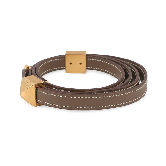 HERMES Crew Medor Shoulder Strap Etoupe Swift Leather