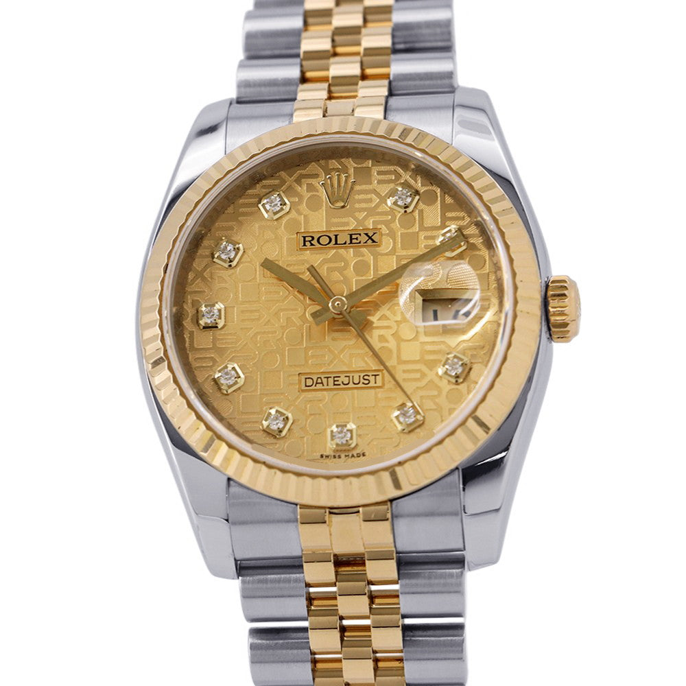 ROLEX Datejust W36mm Stainless Steel K18YG Champagne Computer Dial116233G