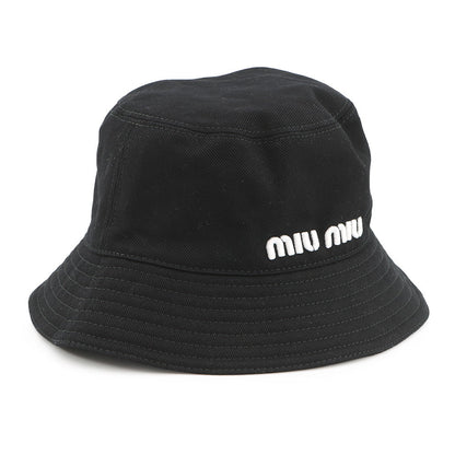 MIUMIU logo bucket hat Size S Black5HC196 Cotton100%