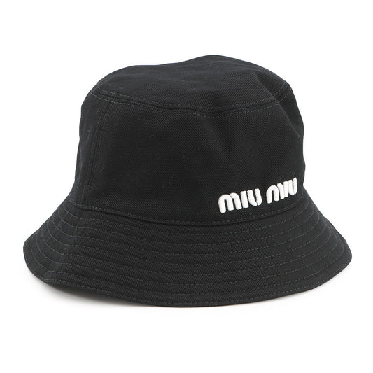 MIUMIU logo bucket hat Size S Black5HC196 Cotton100%
