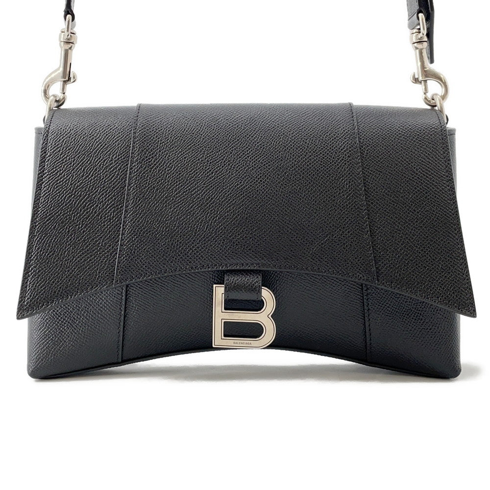 BALENCIAGA Downtown Shoulder Bag Black736472 Leather Size XS