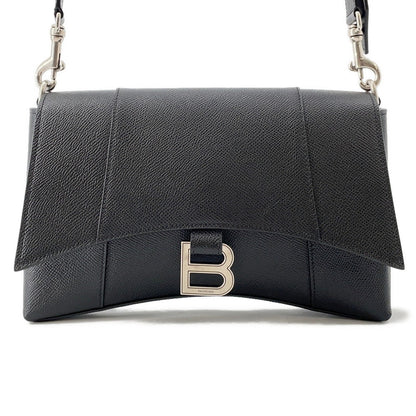 BALENCIAGA Downtown Shoulder Bag Black736472 Leather Size XS