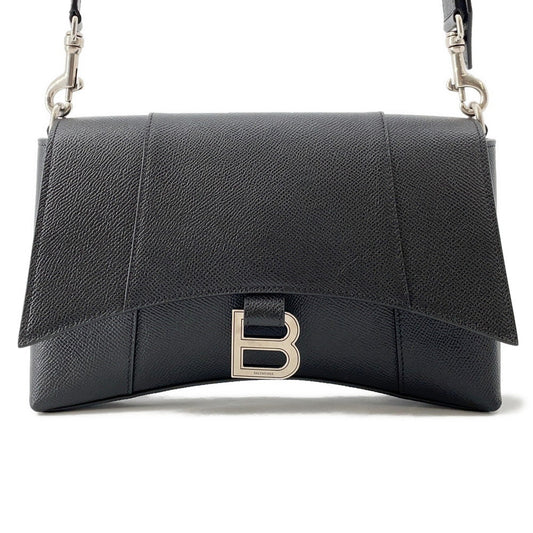 BALENCIAGA Downtown Shoulder Bag Black736472 Leather Size XS