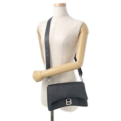 BALENCIAGA Downtown Shoulder Bag Black736472 Leather Size XS