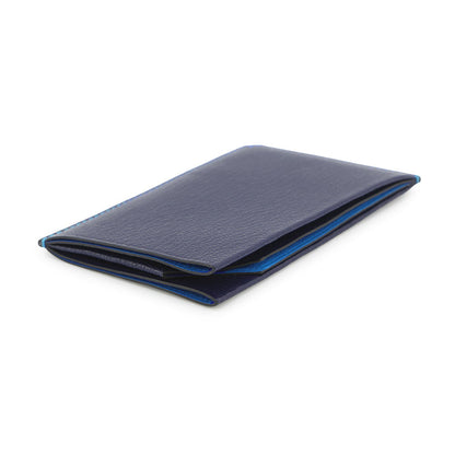 HERMES Card Case "HSellier" Verso Blue Indigo/Blue Hydra Evergrain