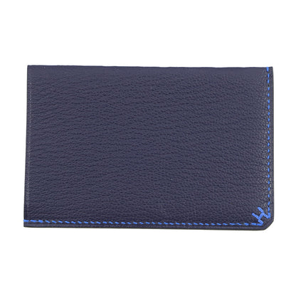 HERMES Card Case "HSellier" Verso Blue Indigo/Blue Hydra Evergrain