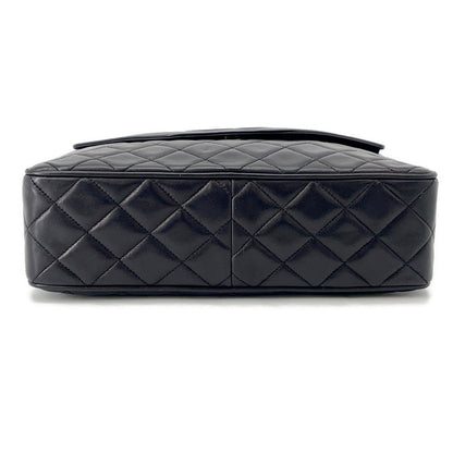 CHANEL Matelasse fringed chain shoulder bag Black Lambskin