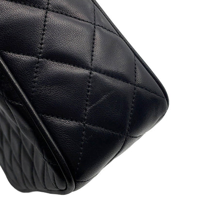 CHANEL Matelasse fringed chain shoulder bag Black Lambskin