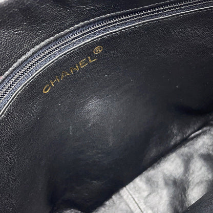 CHANEL Matelasse fringed chain shoulder bag Black Lambskin