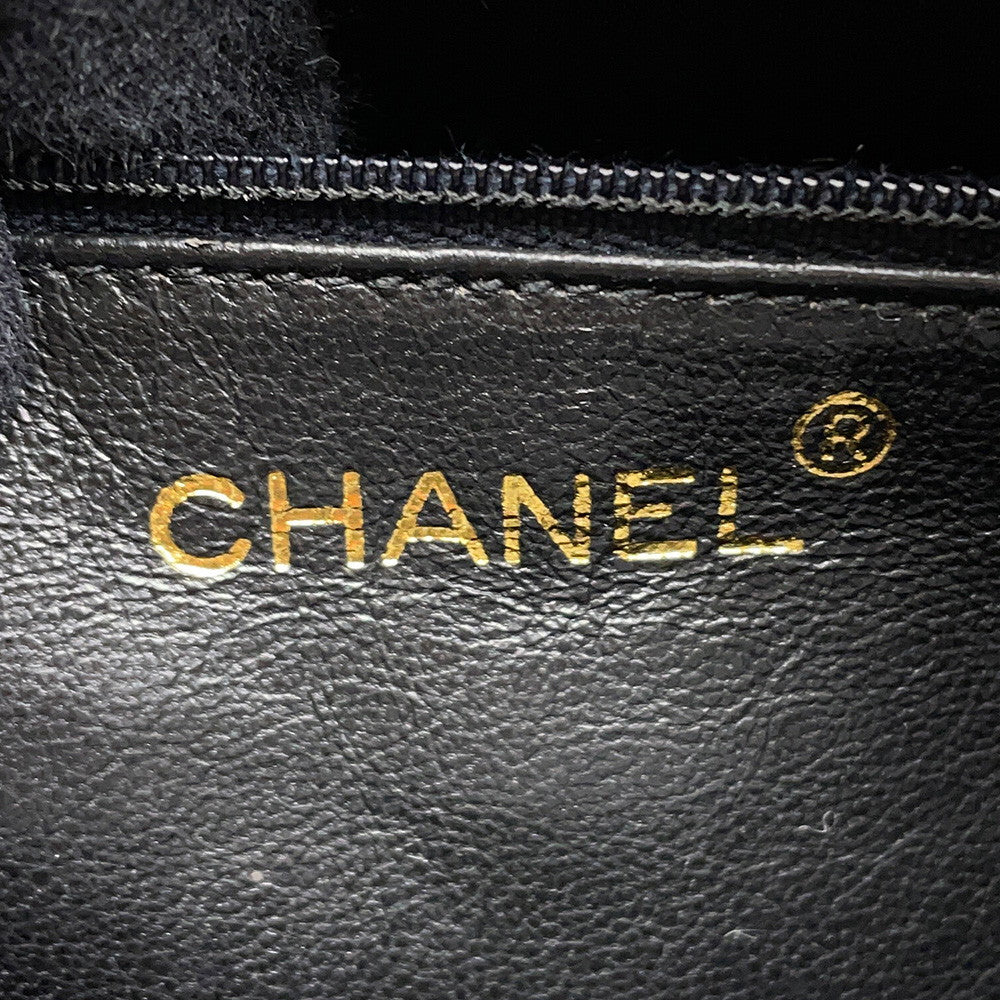CHANEL Matelasse fringed chain shoulder bag Black Lambskin