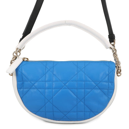 Dior Macrocannage Vibe Hobo Bag Blue/WhiteM7200ODDO Lambskin Size Small