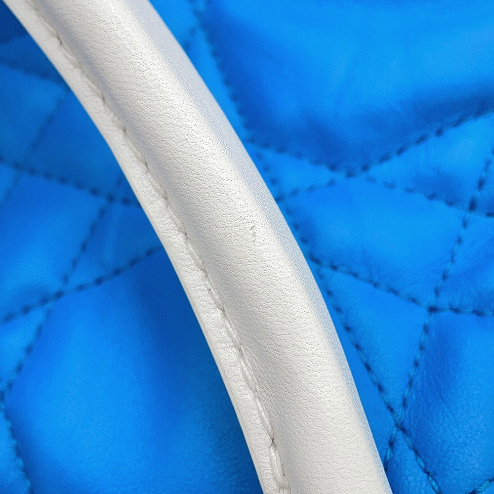 Dior Macrocannage Vibe Hobo Bag Blue/WhiteM7200ODDO Lambskin Size Small
