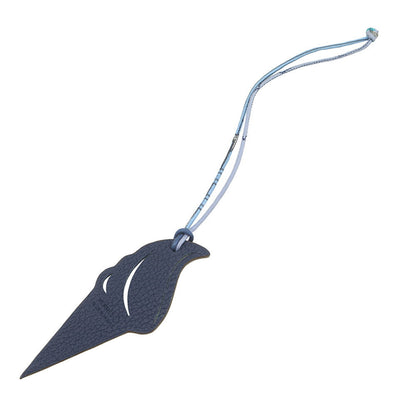 HERMES Petit H Bag Charm Soft Cream Gris Mouette/Blue Navy Epsom Togo Leather