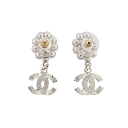 CHANEL CC Logo Pearl Earrings SilverABB141 Metal Rhinestone Faux Pearl