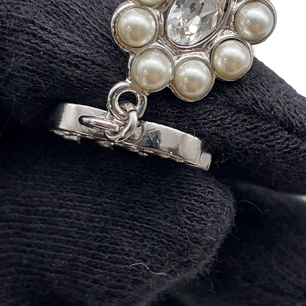 CHANEL CC Logo Pearl Earrings SilverABB141 Metal Rhinestone Faux Pearl