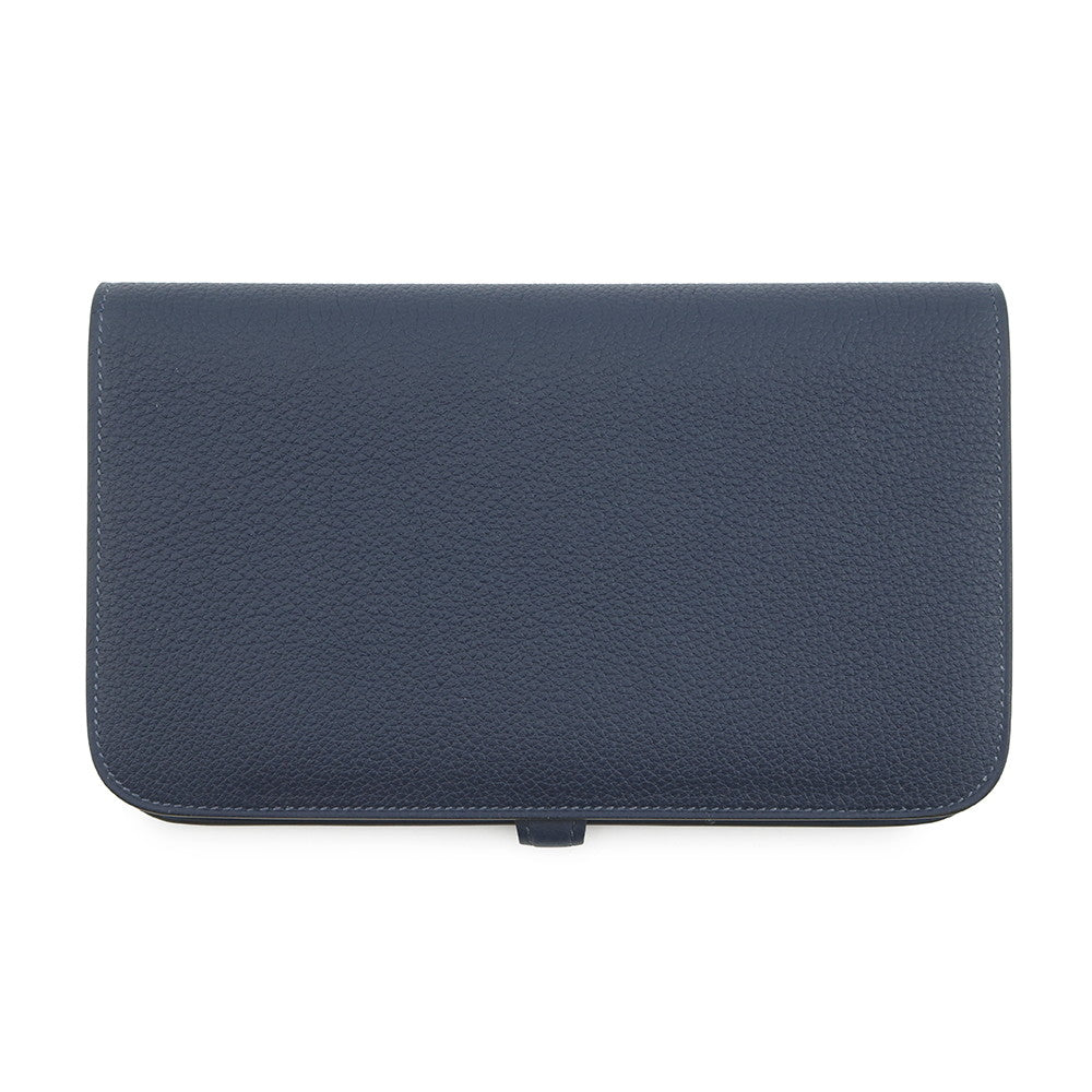 HERMES Dogon Duo blue navy Togo Leather