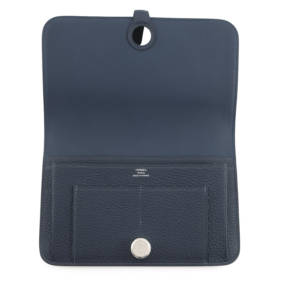 HERMES Dogon Duo blue navy Togo Leather