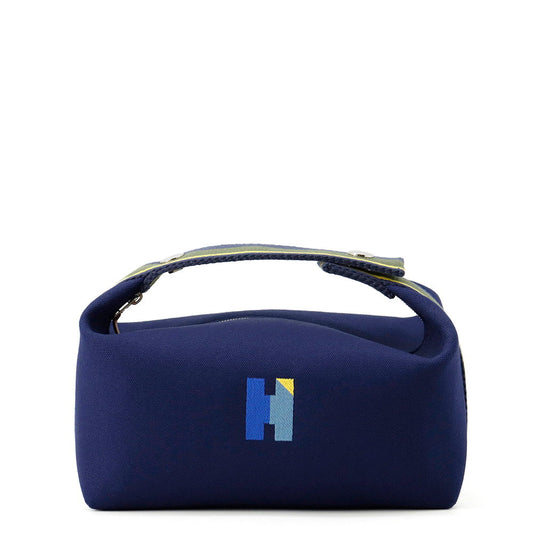 HERMES Bride A Black H Pavilion Marine Canvas Size PM