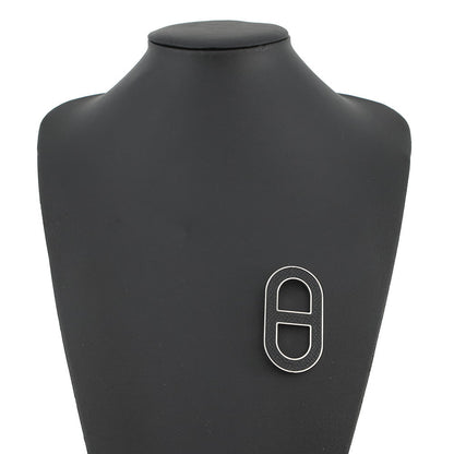 HERMES Chaine d'Ancre Brooch Black Epsom Metal
