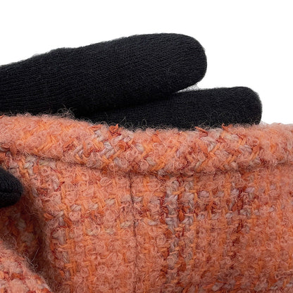 CHANEL Collarless Jacket Size 40 OrangeP77694 Wool 58% Alpaca 23% Polyamide 13% Paper 6%