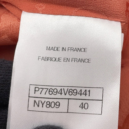 CHANEL Collarless Jacket Size 40 OrangeP77694 Wool 58% Alpaca 23% Polyamide 13% Paper 6%