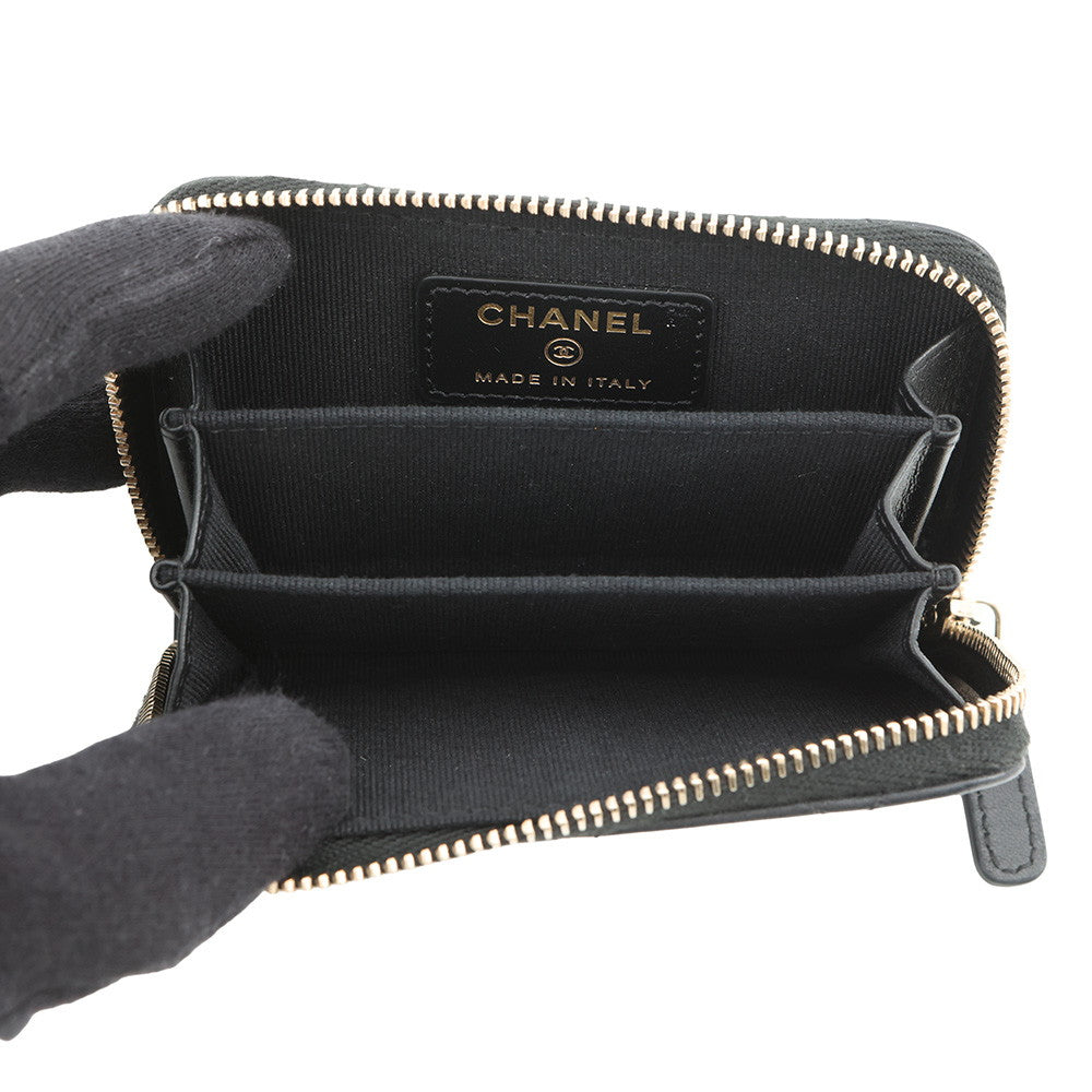 CHANEL Matelasse zip coin purse BlackAP4729 Lambskin/Rhinestone