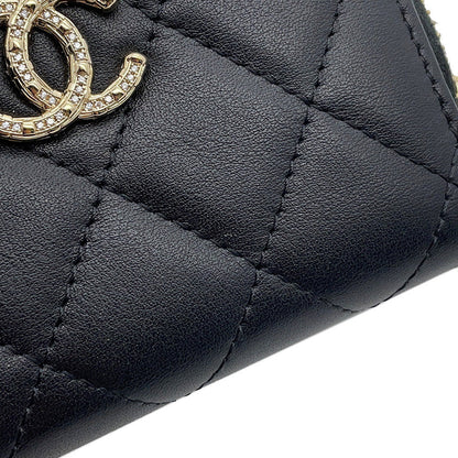 CHANEL Matelasse zip coin purse BlackAP4729 Lambskin/Rhinestone
