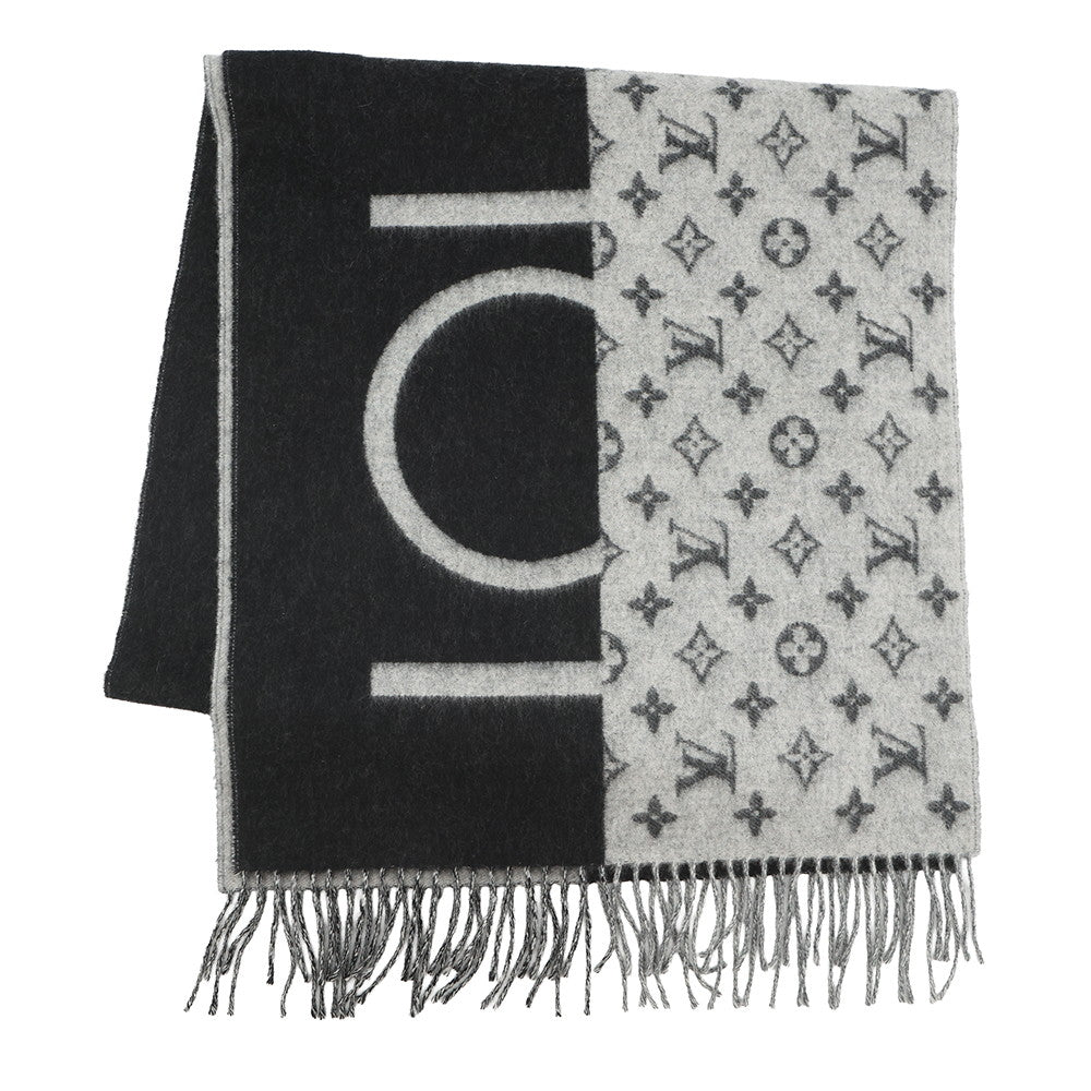 LOUIS VUITTON Scarf・LV Split NoirM70924 Cashmere100%
