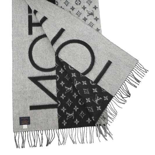 LOUIS VUITTON Scarf・LV Split NoirM70924 Cashmere100%