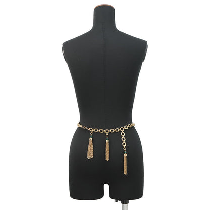 Chloe POMPOMS Belt Vintage Gold/GreenCHC25SC089CH59DCTU Gold Plated Crystal Glass