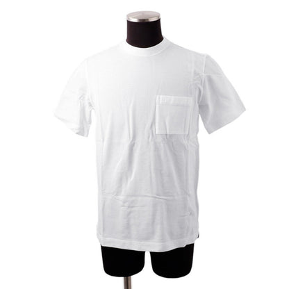 HERMES HEmbroidery Pocket T-Shirt Size S White Cotton100%