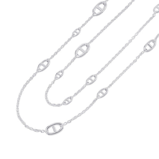 HERMES Chaine d'Ancre Farandole Necklace Size 120 SV925