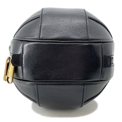 GUCCI GG Logo Basketball Shape 2-Way Shoulder Bag Black/Beige547855 Leather