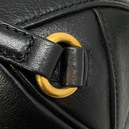 GUCCI GG Logo Basketball Shape 2-Way Shoulder Bag Black/Beige547855 Leather
