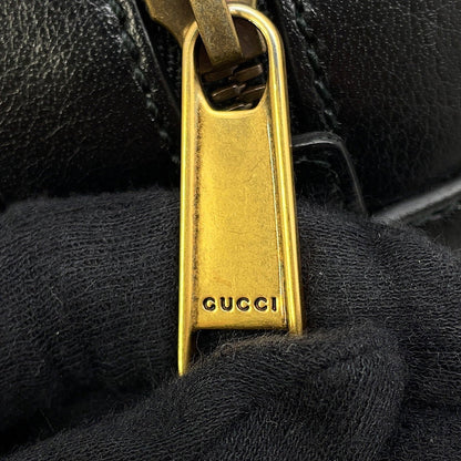 GUCCI GG Logo Basketball Shape 2-Way Shoulder Bag Black/Beige547855 Leather