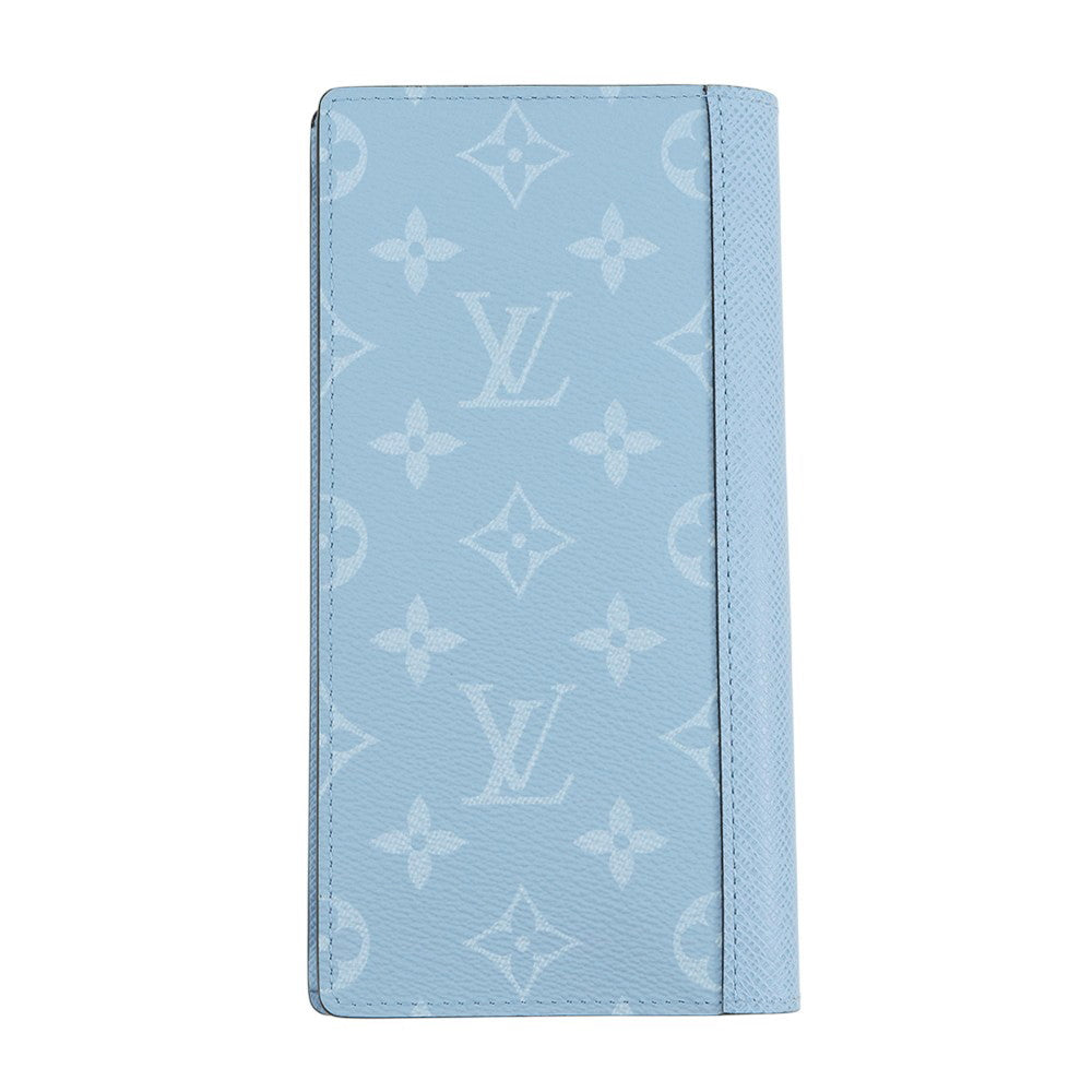 LOUIS VUITTON Portefeuille Brazza NM BlueM30757 Taiga Leather Lama